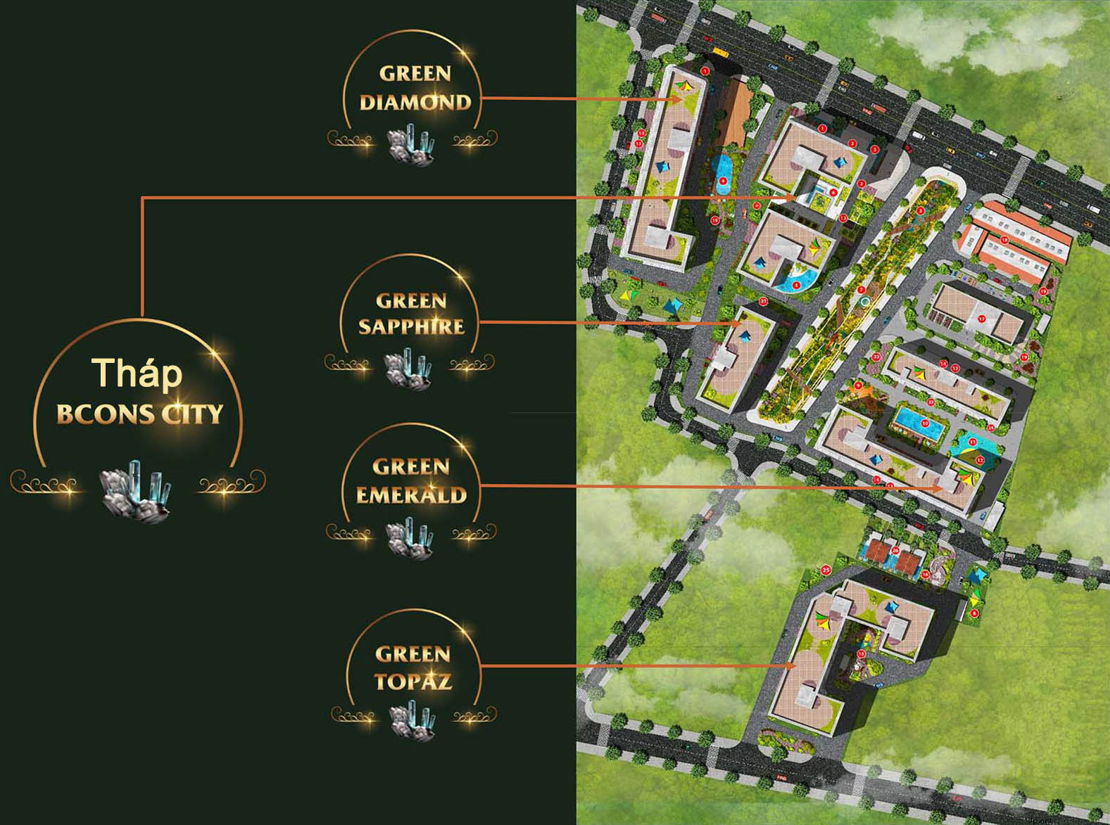 Giới thiệu chung về Bcons city – tháp green sapphire